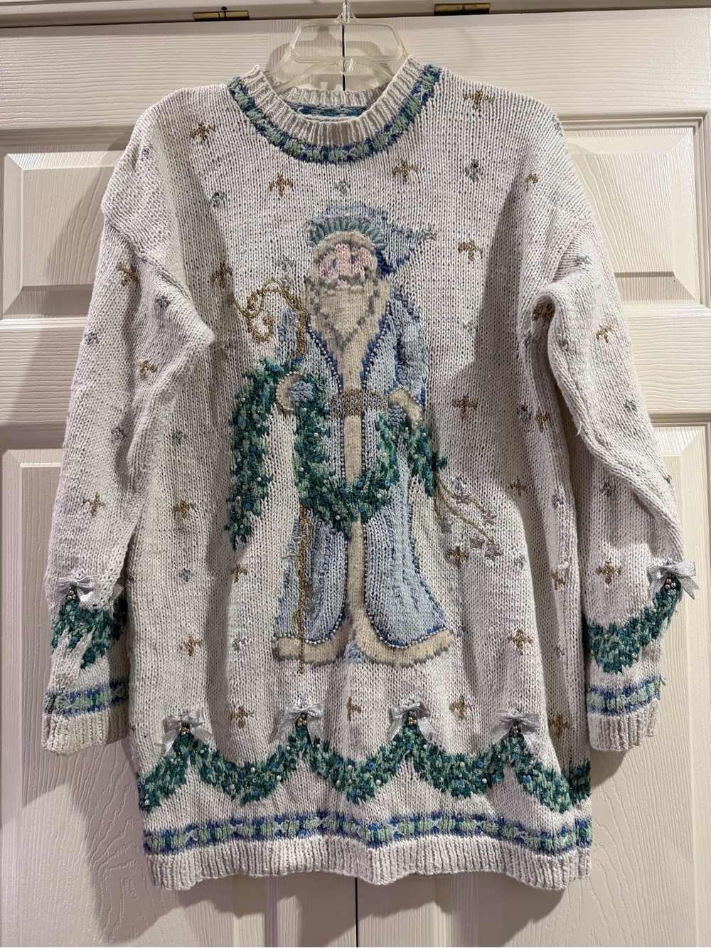 Marisa Christina UglyChristmas Sweater 1995 Medium Santa Claus Father Christmas